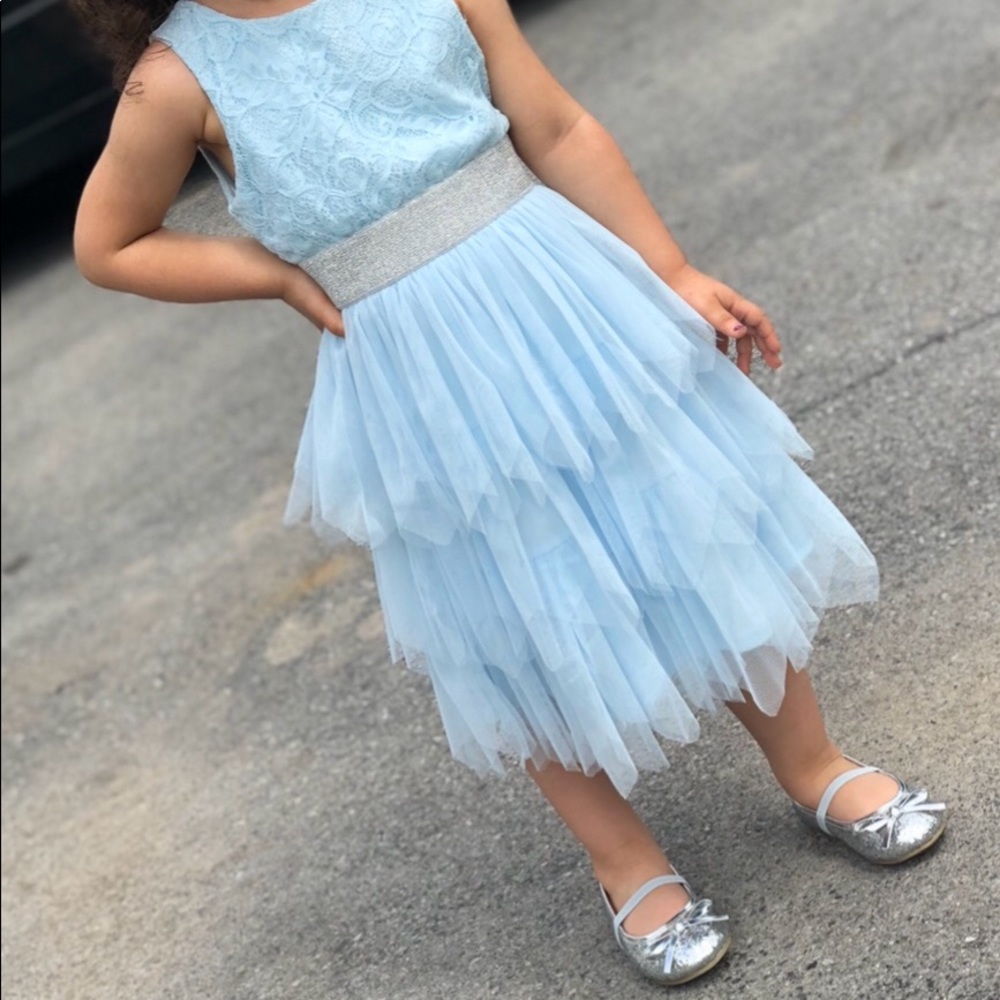Little girl blue layered dress